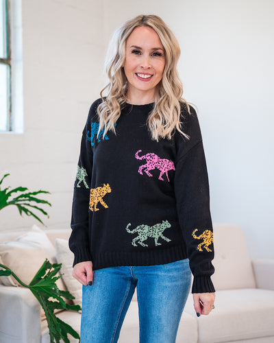 Black Cheetah Sweater  Lovely Melody   