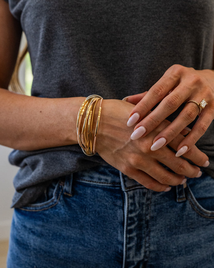 Guitar String Multi Layer Bracelet with Bead Accent - Color Options Available! Trendy Wholesale Multicolor