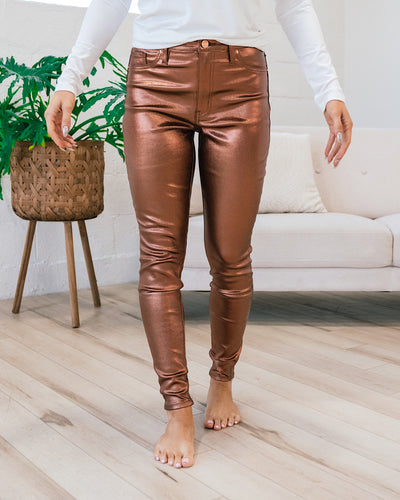 Metallic Skinny Jeans - Copper  YMI   