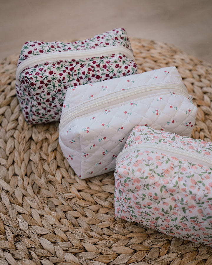 Quilted Cosmetic Pouch Bag - 3 Options