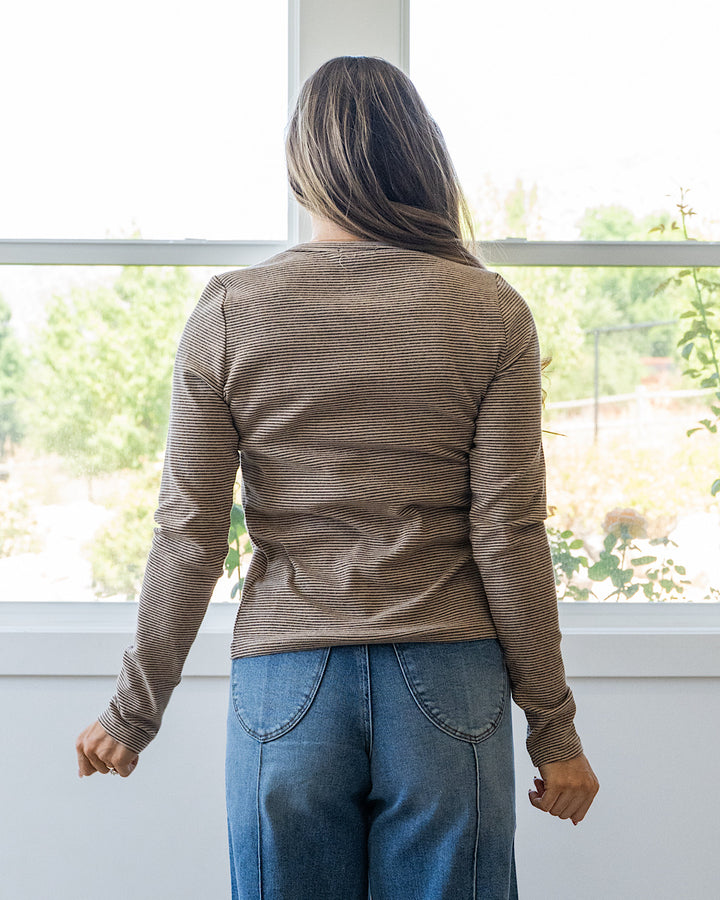 NEW! Asher Striped Knit Top - Taupe & Mocha
