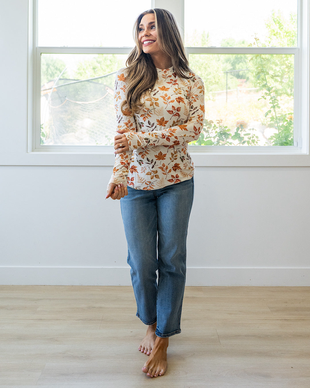 NEW! Blair Long Sleeve Top - Harvest Leaves