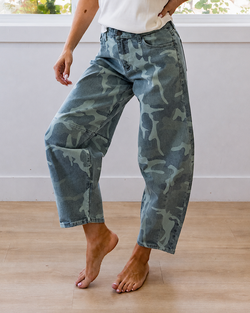 KanCan Lena Camo Barrel Jeans KanCan