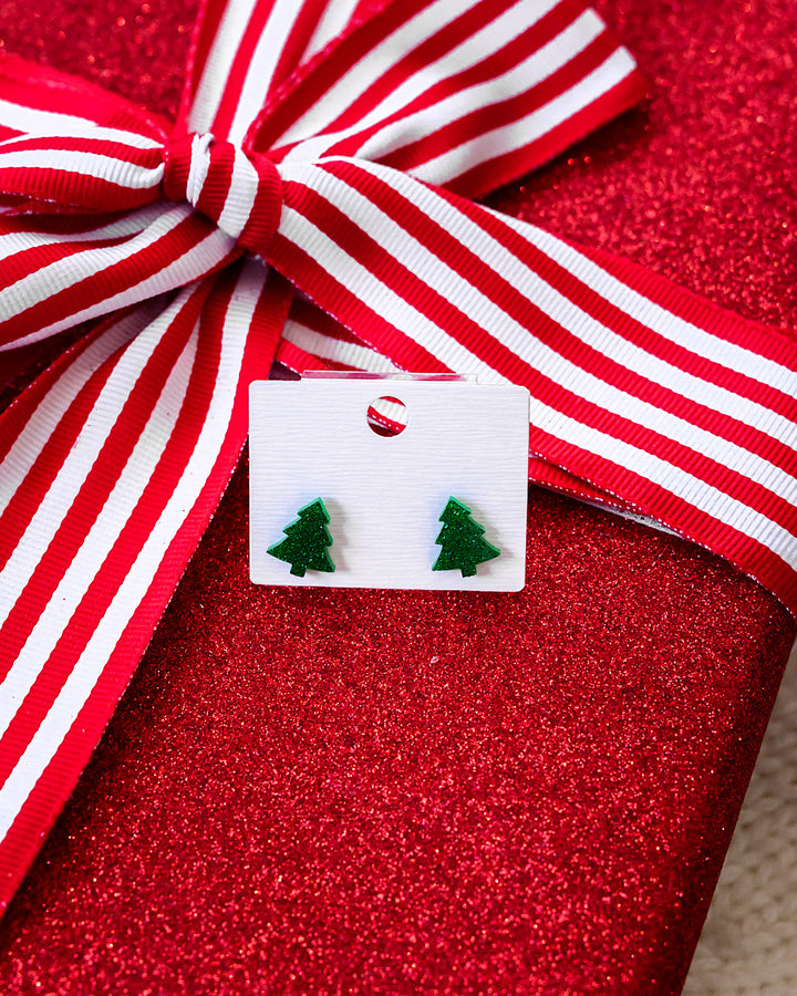 NEW! Shimmery Christmas Tree Earrings