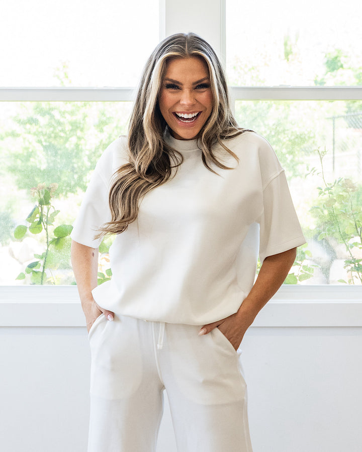 Macey Scuba Fabric Top - Color Options Available!