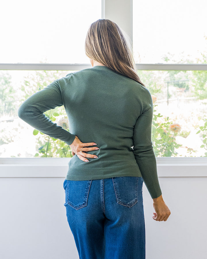 NEW! Eleanor Fine Knit Sweater - Hunter Green Be Cool