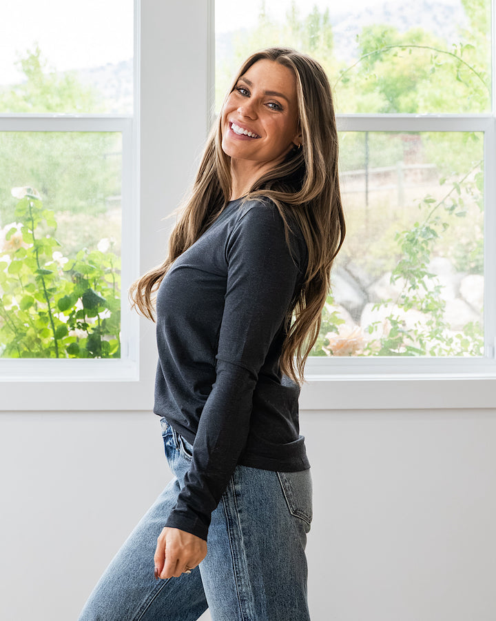 NEW! The Perfect Long Sleeve Top - Charcoal