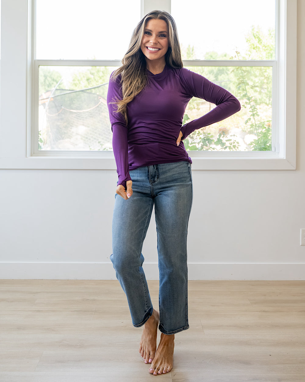 NEW! Blair Long Sleeve Top - Purple Michelle Mae