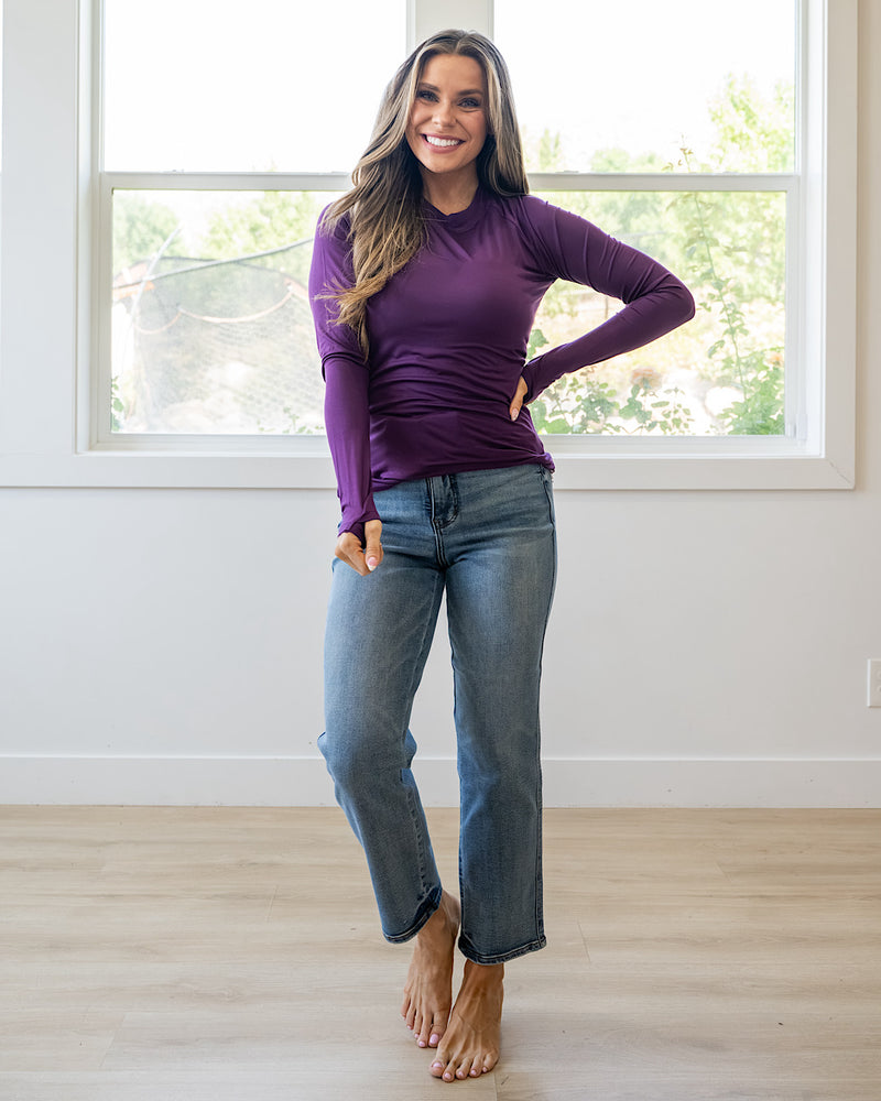 NEW! Blair Long Sleeve Top - Purple Michelle Mae