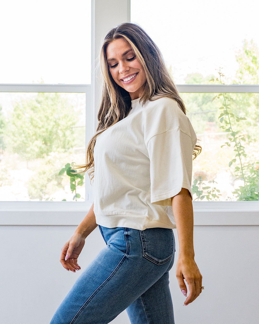 NEW! Annie Oversized Soft Knit Top - Cream