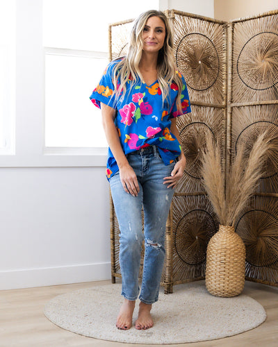 NEW! Suzanne Royal Blue Floral Top  Lovely Melody   