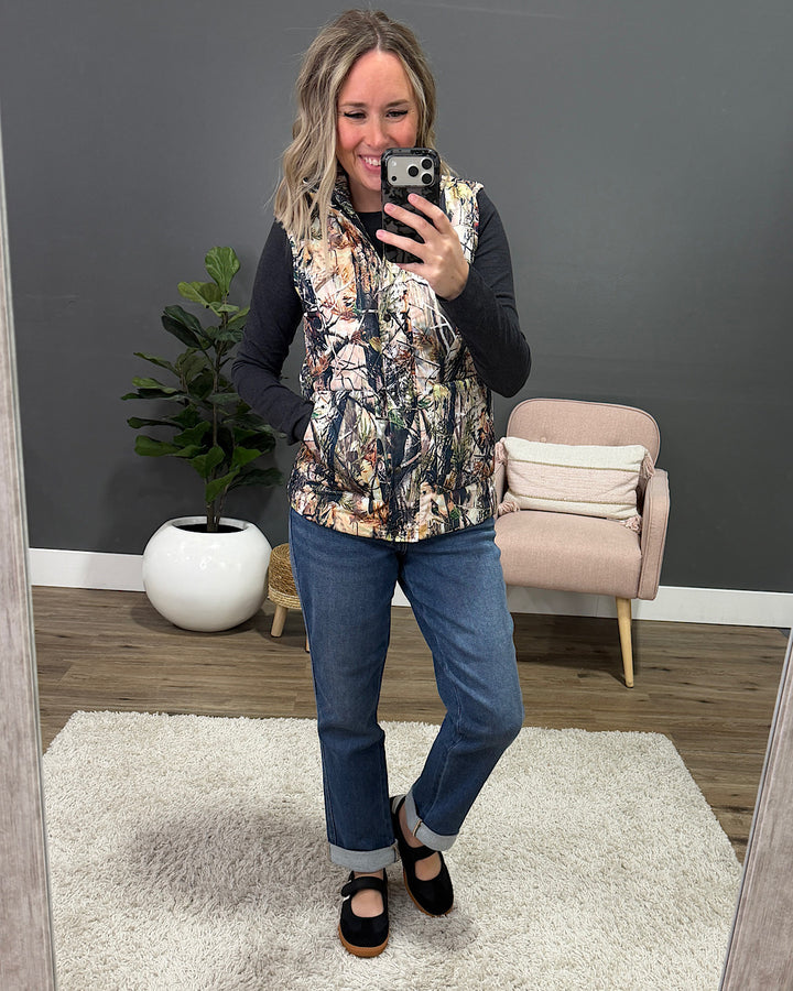 NEW! Remy Zip Up Vest - Dark Camo