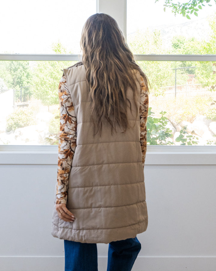 NEW! Harlow Long Vest - Latte