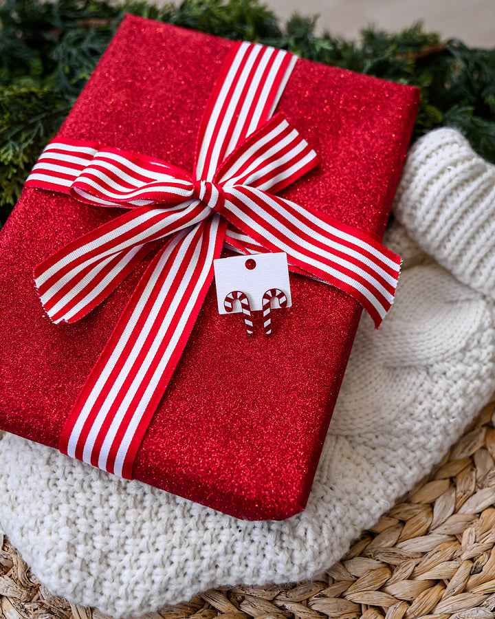 NEW! Shimmery Candy Cane Earrings