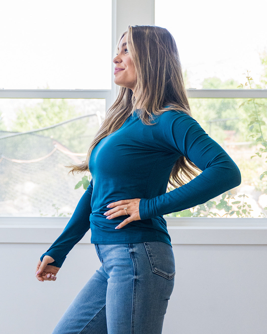 NEW! Blair Long Sleeve Top - Teal Michelle Mae