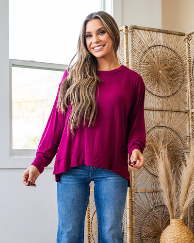 NEW! Eve Dolman Sleeve Top - Magenta Sew In Love