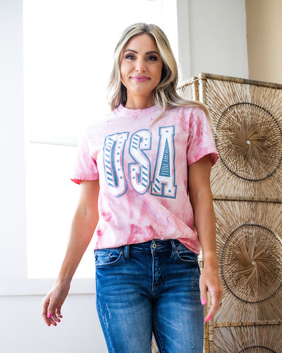 NEW! USA Marble Red Tee  Southern Bliss   