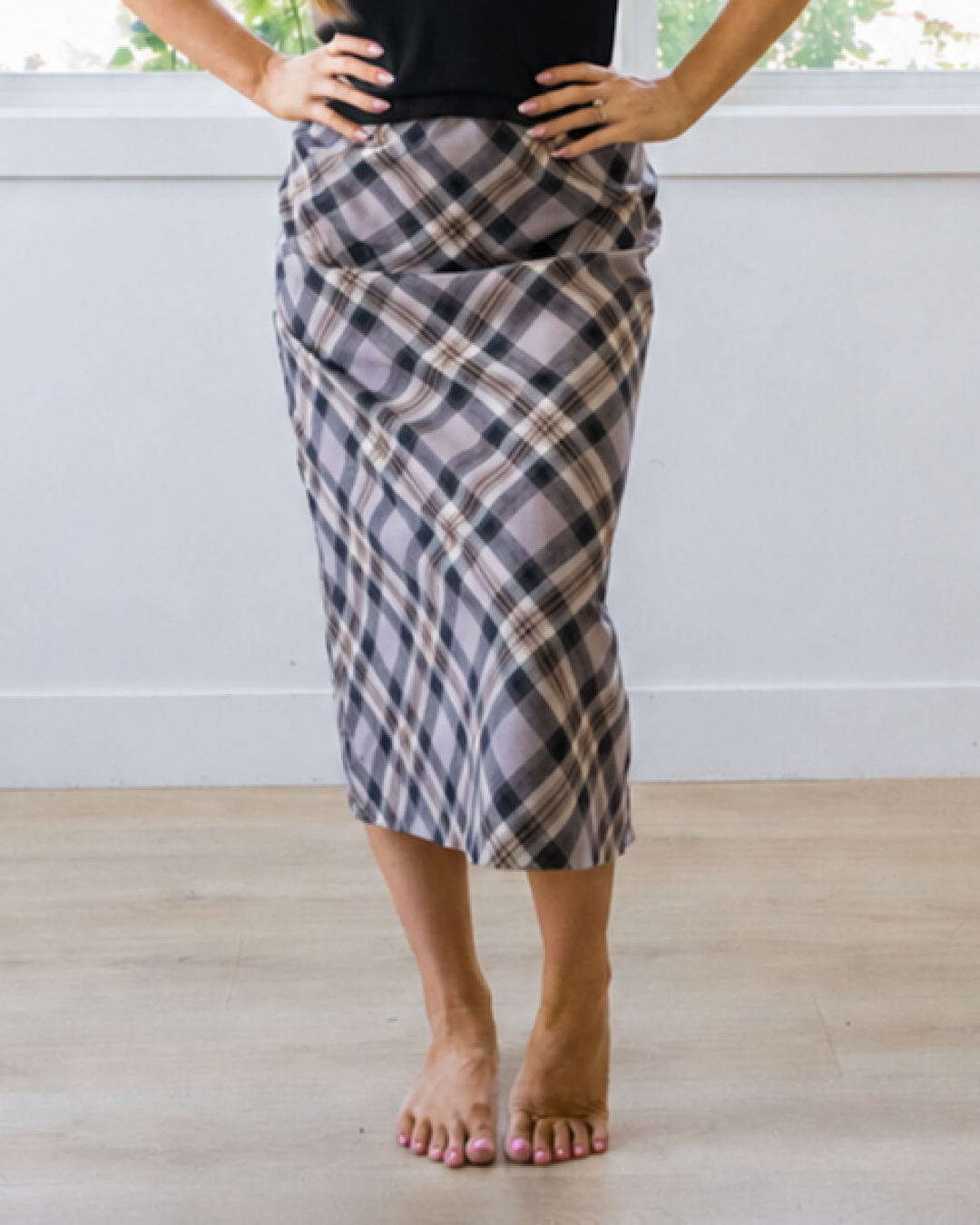 Jade Plaid A-Line Skirt - Color Options Available!