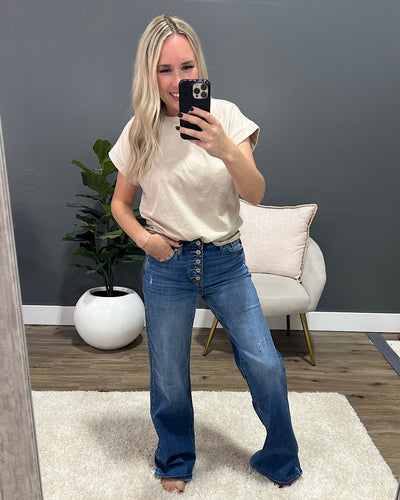 KanCan Elise Non Distressed 90's Flare Jeans  KanCan   