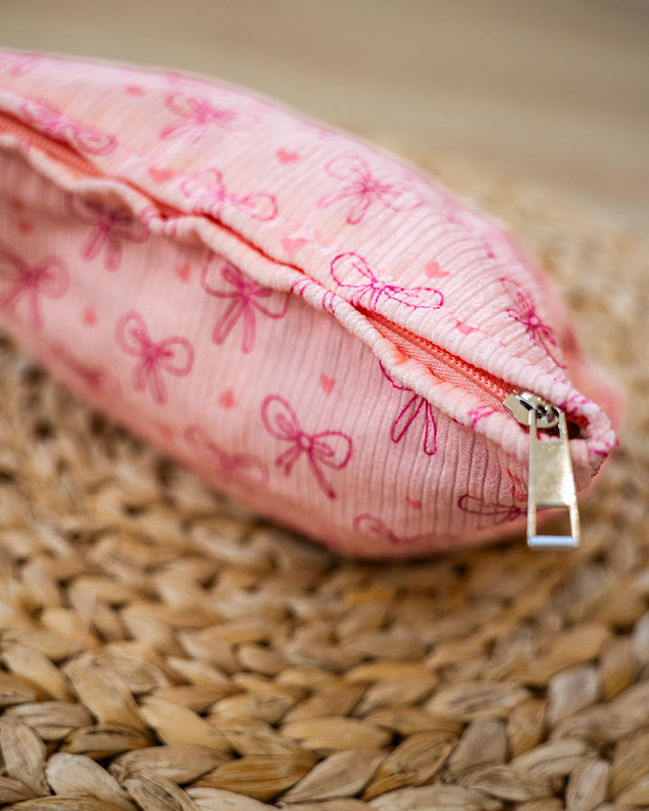DOORBUSTER! Bow Pattern Makeup Bag - Pink Zenana
