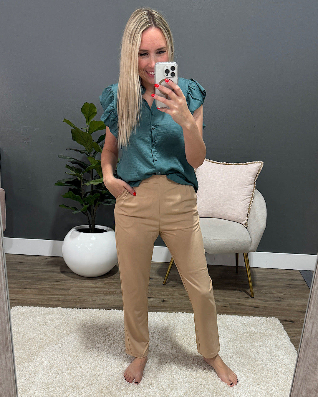 NEW! Vicki Work Slacks - Tan  Trendy Wholesale   