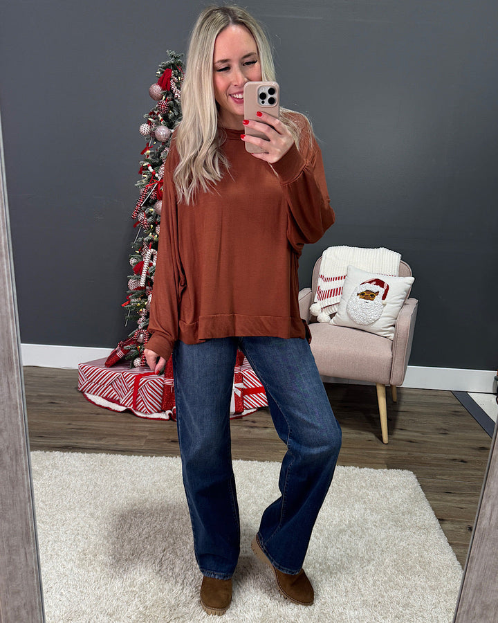 DOORBUSTER! Dolman Sleeve Top - Hazelnut