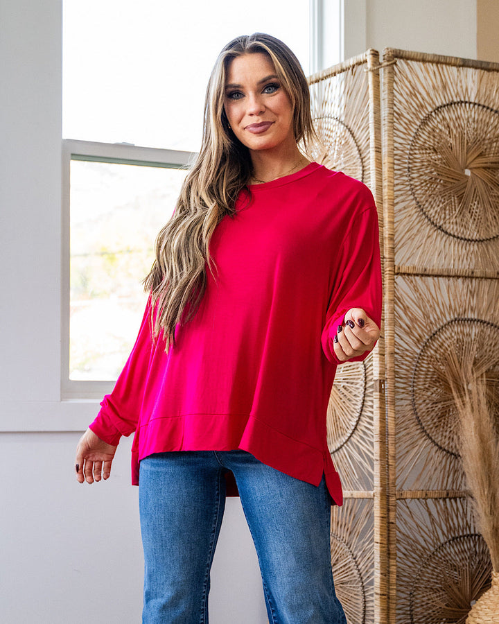 DOORBUSTER! Dolman Sleeve Top - Hot Pink