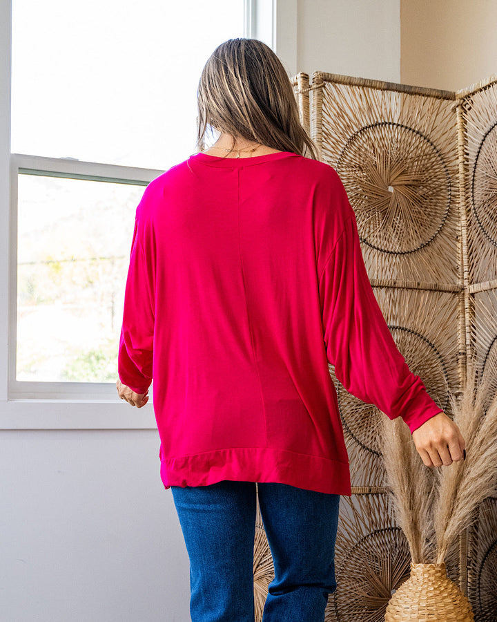 DOORBUSTER! Dolman Sleeve Top - Hot Pink