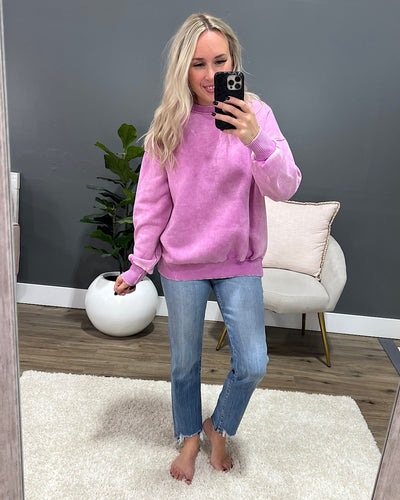 Boyfriend Crewneck Sweatshirt - Mauve  Zenana   