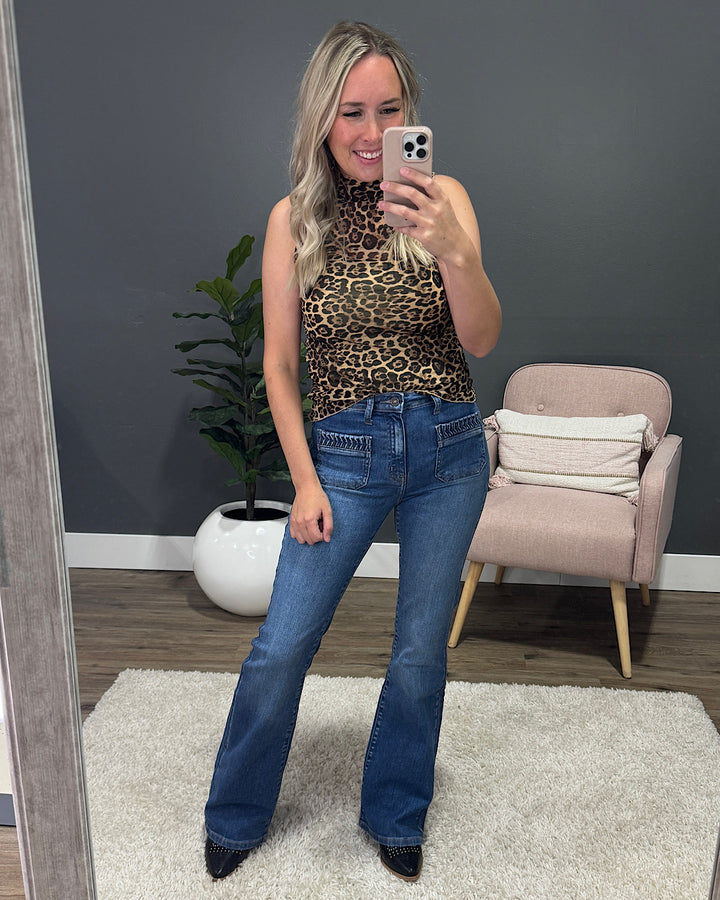 Eden Sleeveless Mesh Top - Leopard Very J