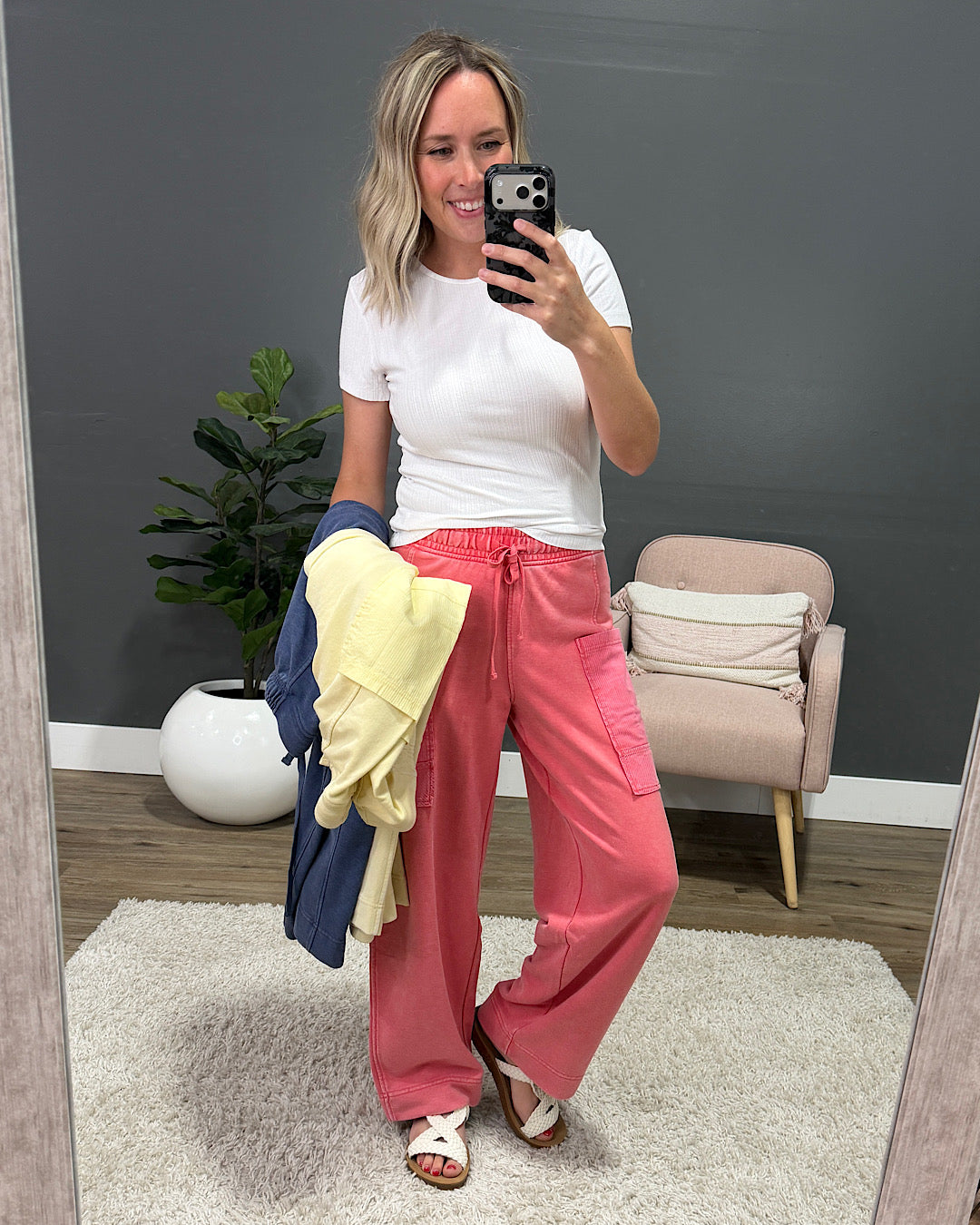 NEW! Rae Mode Terry Comfy Pants - Candy Red