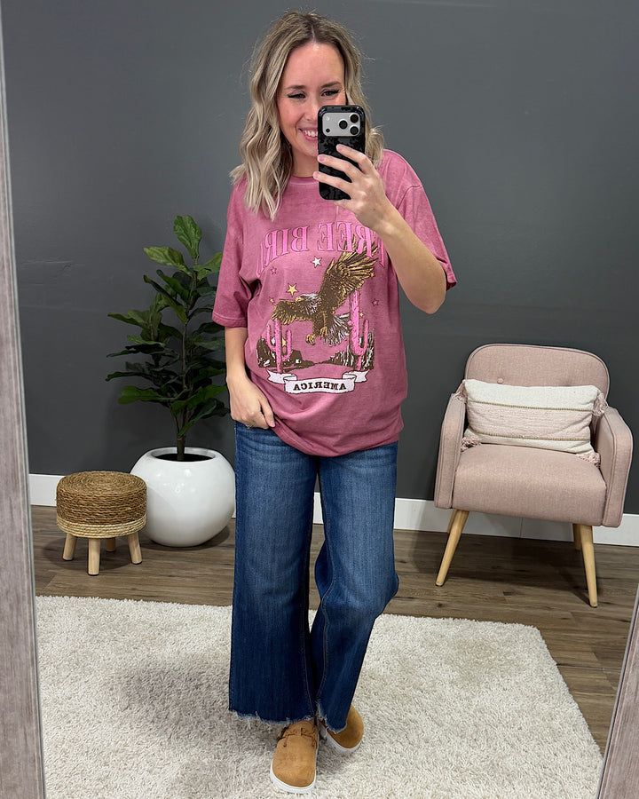 Free Bird Plum Mineral Wash Tee Zutter