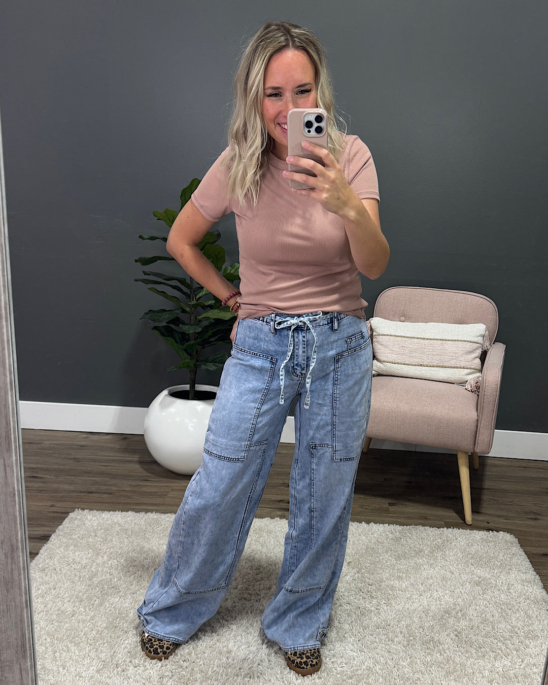 NEW! Blakely Say Yes Tie Waist Wide Leg Jeans Blakely