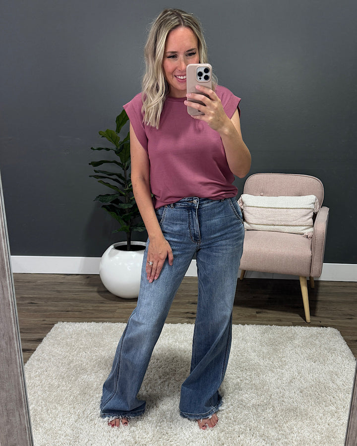 NEW! Kenzie Knit Top - Marsala Staccato