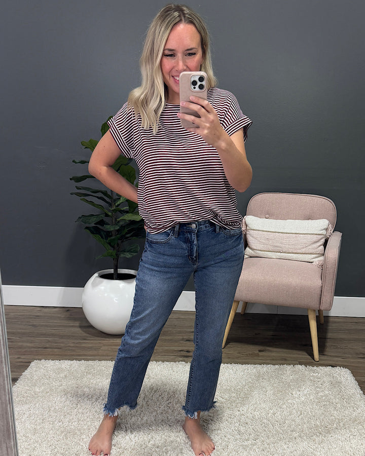 NEW! KanCan Seems Like Fate Fray Hem Straight Jeans KanCan