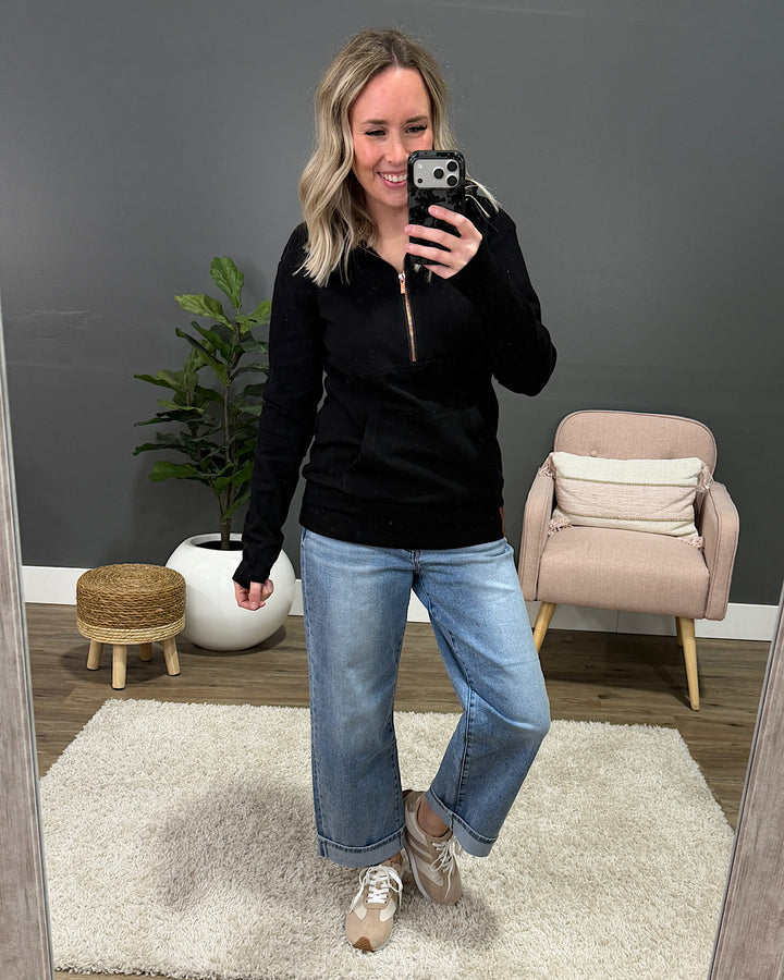 NEW! Ampersand Ave Midnight Rose HalfZip Hoodie Ampersand Ave