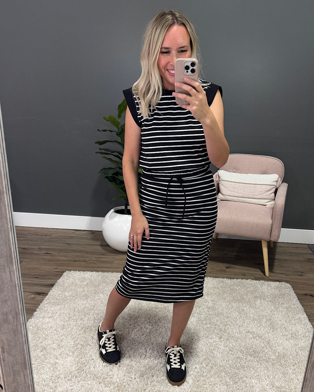NEW! Striped Top and Skirt Set - Black & White Hyfve