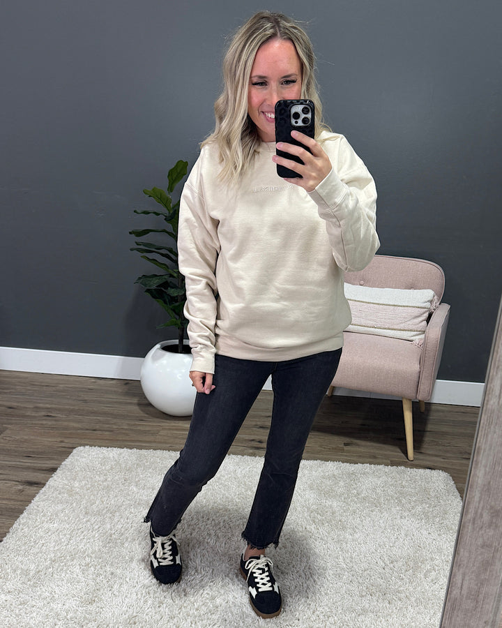 NEW! Overthinker Cream Sweatshirt D&E