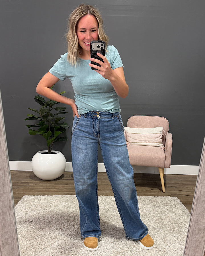 NEW! Judy Blue Joey Trouser Column Jeans - Short, Regular and Long