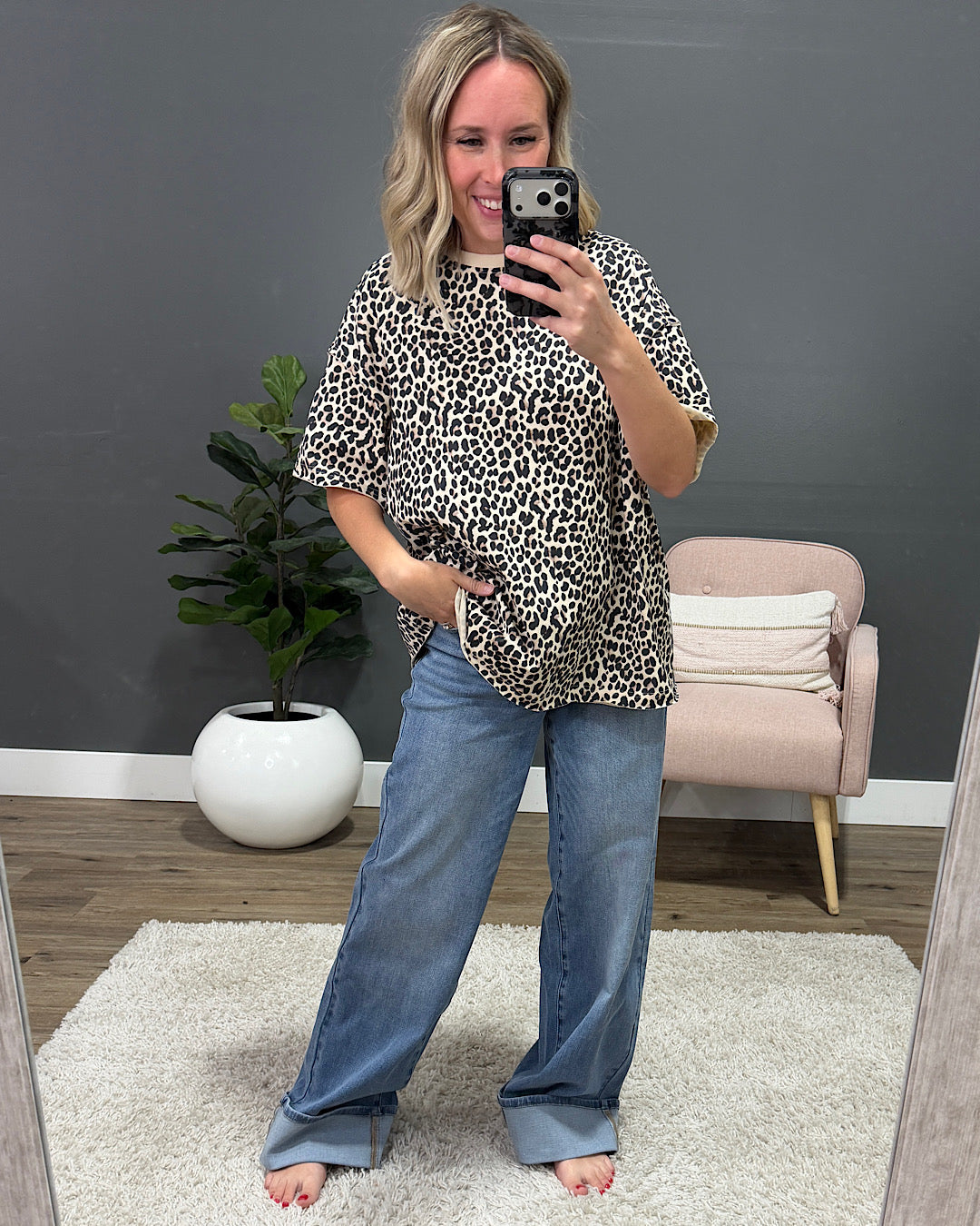 NEW! Ampersand Ave Layover Leopard Boyfriend Tee Ampersand Ave