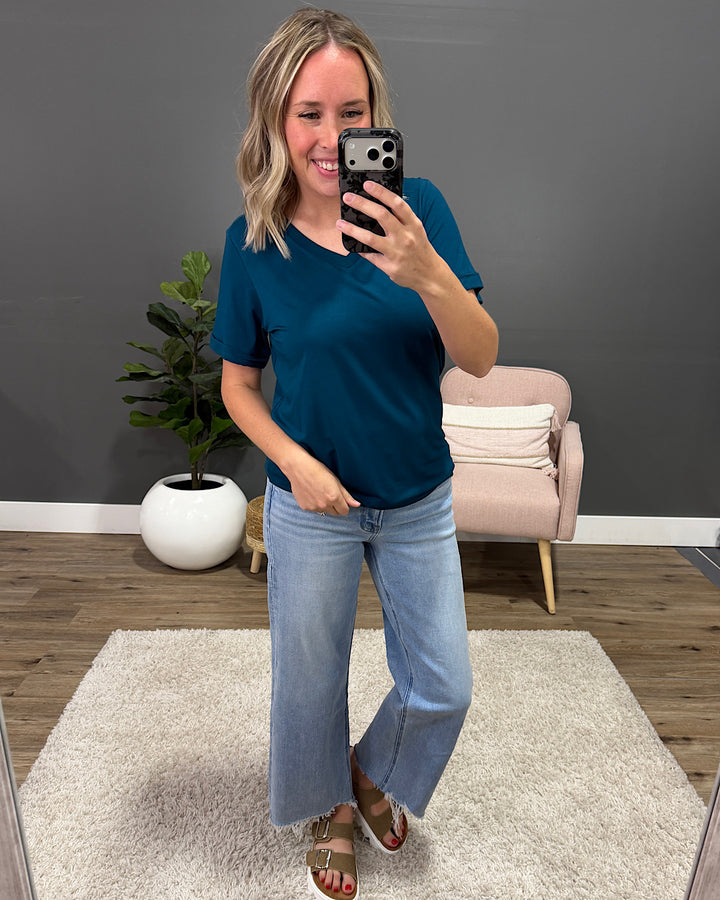 NEW! Sophie V Neck Top - Teal