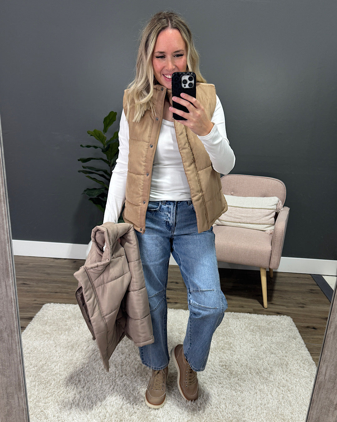 NEW! Peyton Puffer Vest - Camel Be Cool