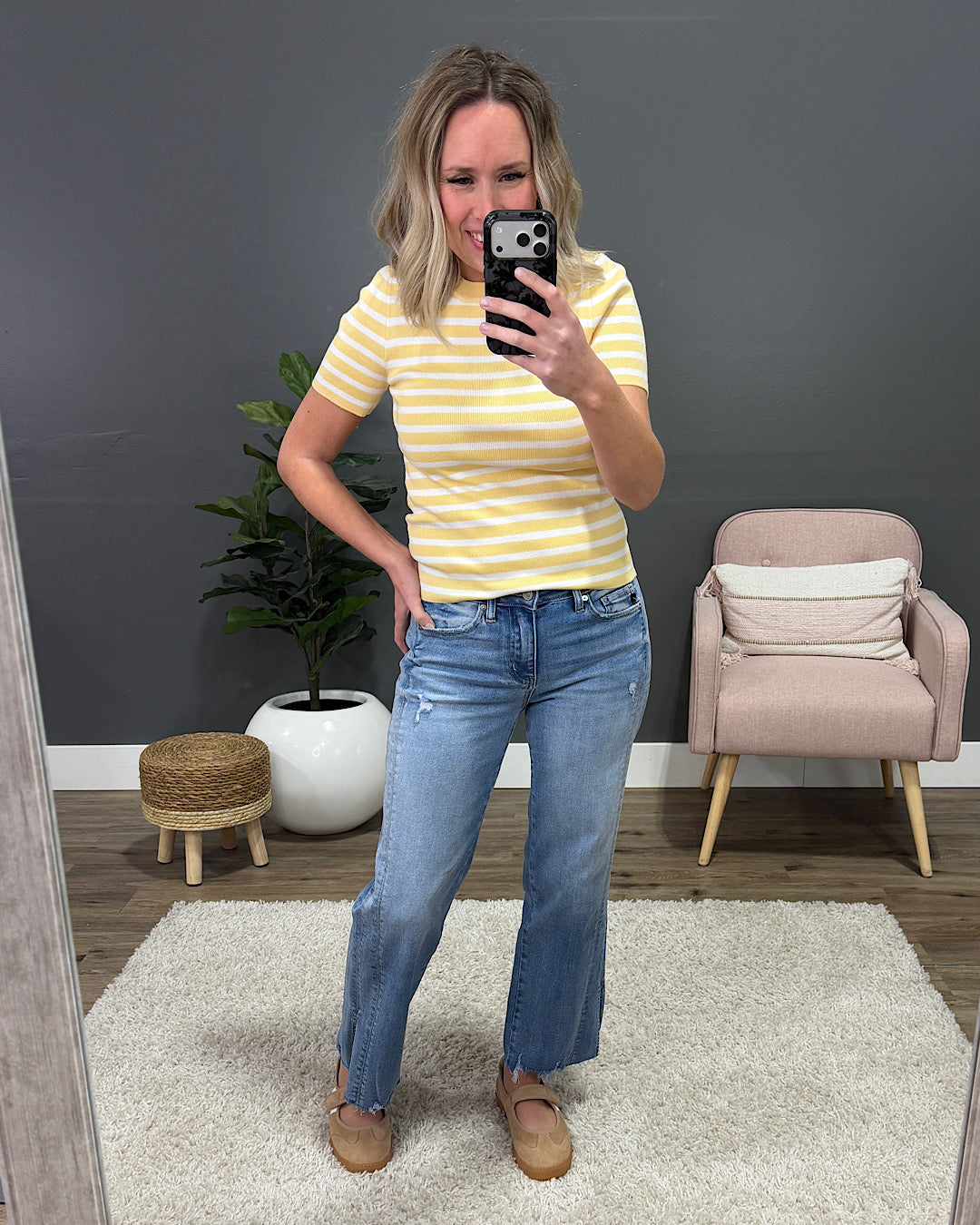 NEW! KanCan Evalina Side Slit Straight Jeans KanCan