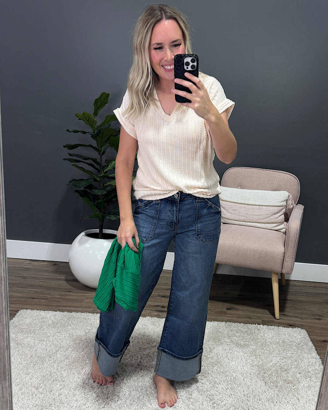 NEW! Gisell Cable Knit Top - Kelly Green Sew In Love