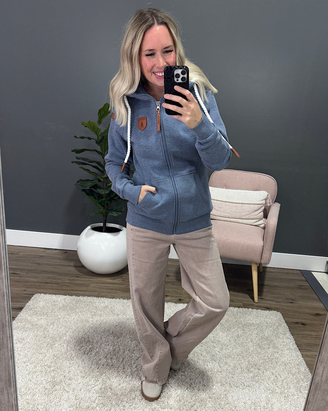 NEW! Wanakome Hera Full Zip Hoodie - Heather Blue Wanakome