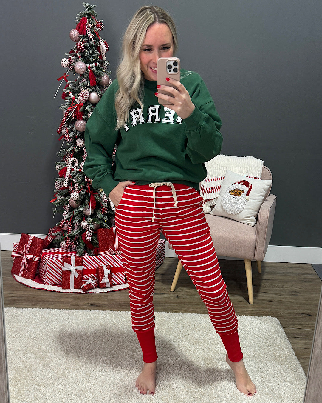 NEW! Ampersand Ave Peppermint Stripe Joggers Ampersand Ave