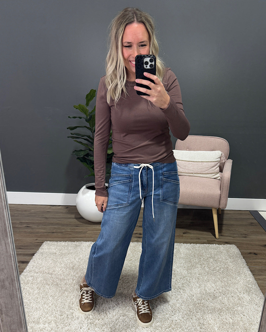 NEW! Vervet Natasha Drawstring Wide Leg Jeans Vervet