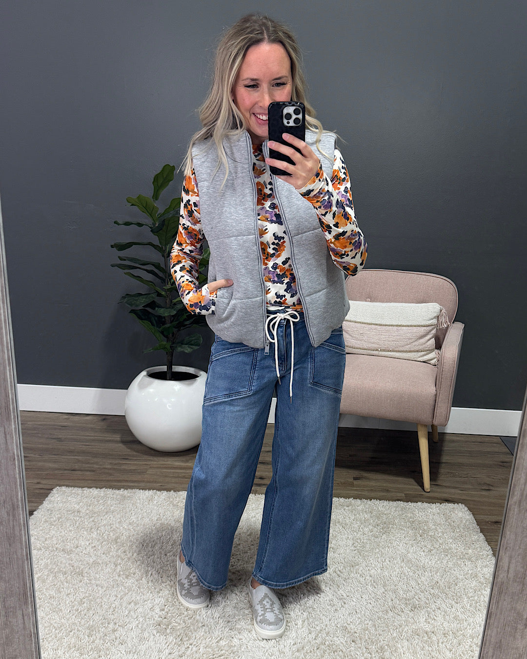 NEW! Selene Puffer Vest - Heather Gray Be Cool