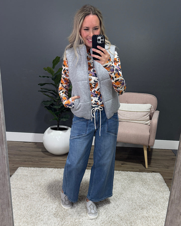 NEW! Selene Puffer Vest - Heather Gray Be Cool