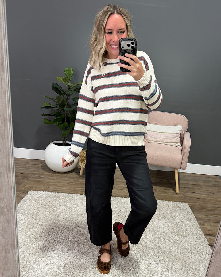 NEW! Jane Striped Sweater - Slate Blue